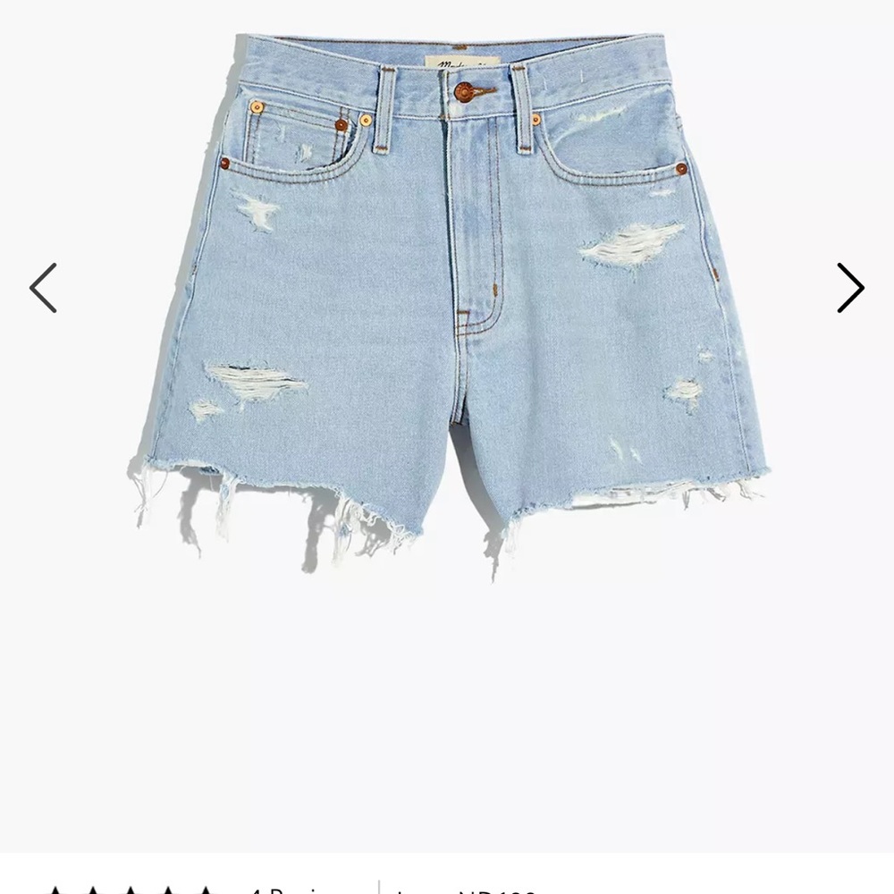 Madewell mom jean short in flint wood wash size 28 NWT
